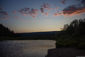 Река Косьва. Закат после восхождения на Чердынский камень и Острый Тур